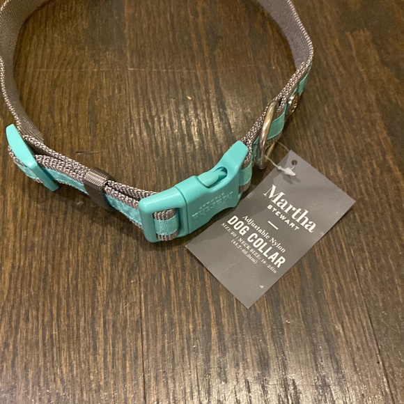 Martha Stewart Adjustable Nylon Dog Collar Size 20 - Neck 18-26" Mint Green/Gray - Picture 2 of 11